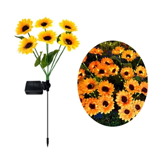 Solcelle solsikke lampe – varmt lys – 6 hoveder